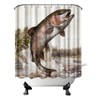 OuElegent Fish Shower Curtain Trout Fish Jumping Bathroom Curtain Lake