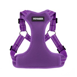 Best Pet Supplies Voyager by Arnés de Malla Totalmente Ajustable con Ribetes Reflectantes 3M  Morado (Borde a Juego), Grande                          