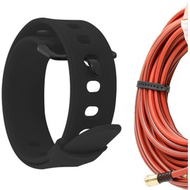 Black Rubber Utility Strap, Adjustable, Securing, Fastening, Bundling, Lashing, Short, Universal Fit for Passenger Car, Van, ATV, Motorcycle