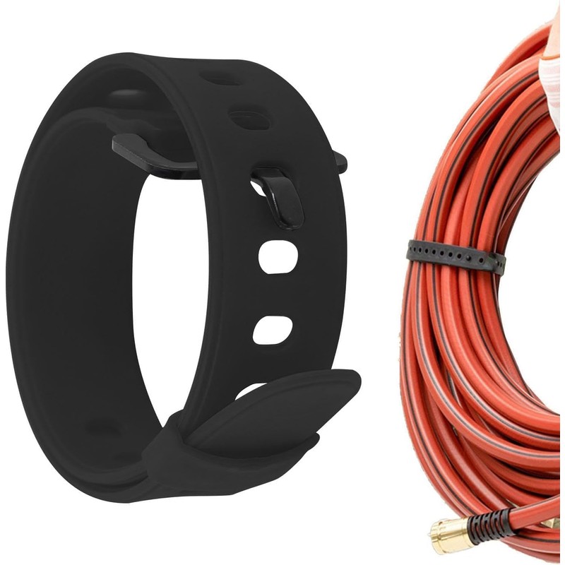 Black Rubber Utility Strap, Adjustable, Securing, Fastening, Bundling, Lashing, Short,