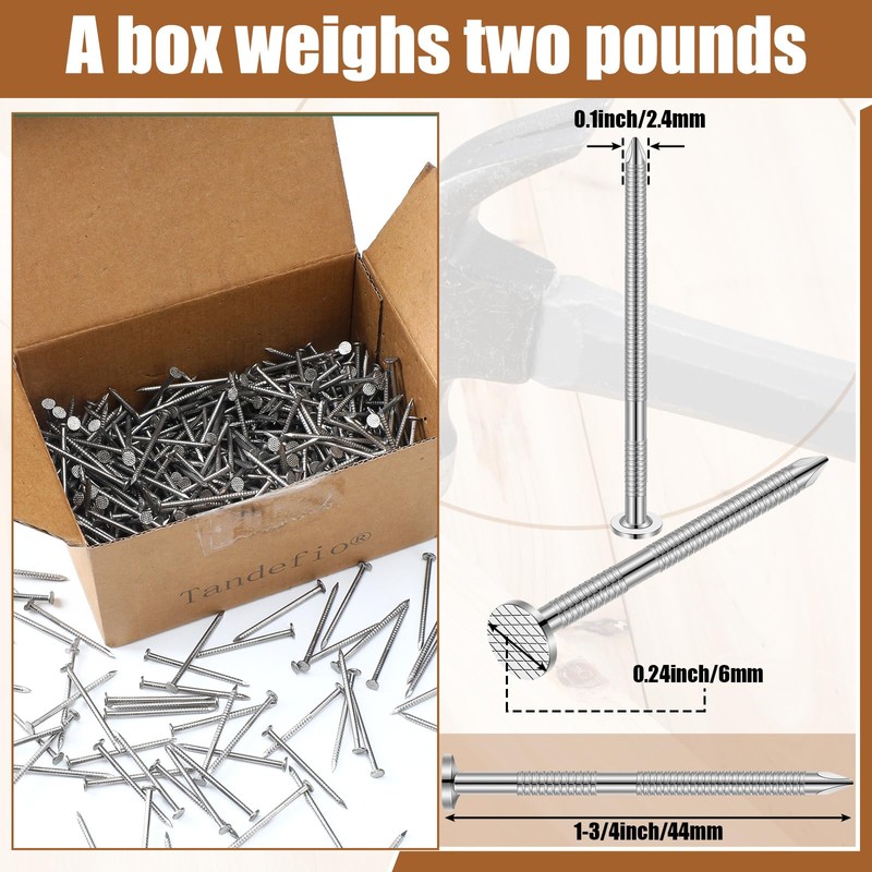 Tandefio 2 Pound Box Siding Nails Roofing Tile and Slating
