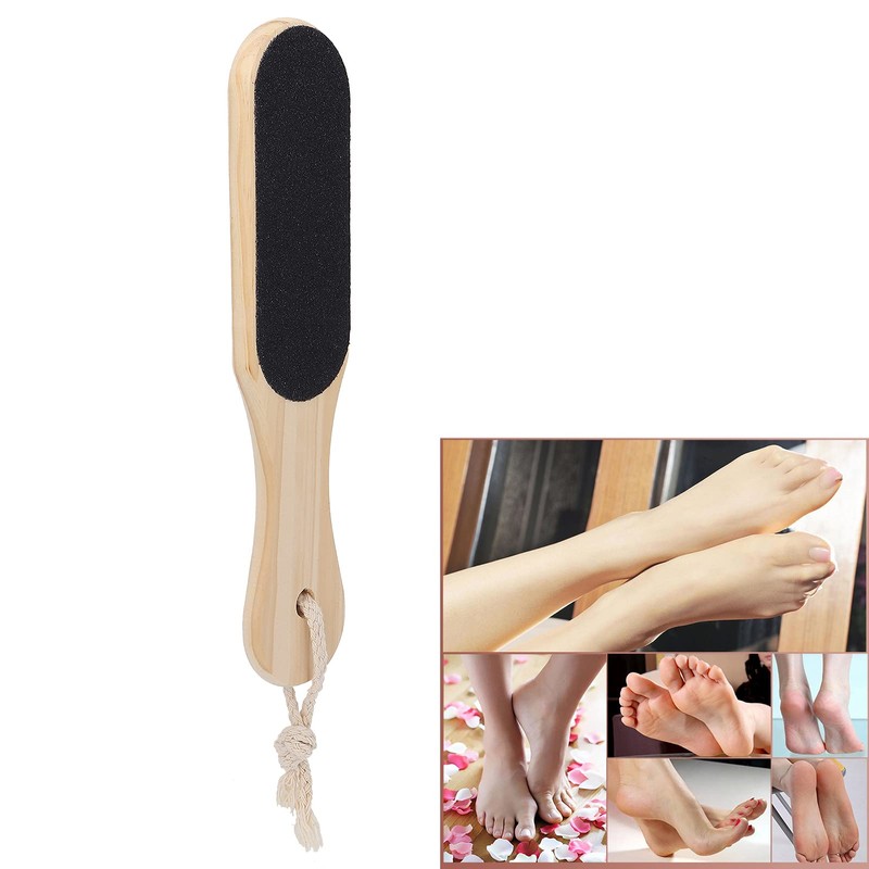 Foot File Callus Remover, Professional Double-Sided Wooden Foot File Foot