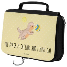 Mr. & Mrs. Panda Toiletry Bag Summer Sea Beach Gift Enjoy the Sea Shells Collecting Spring Organiser Makeup Bag Toiletry Bag, neutral, Hand Drawn