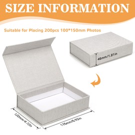 KXVXXV Photo Box Photo Storage Box 10 x 15 cm, Linen Photo Box Storage, Photo Boxes for Storage, Photo Box Storage for Seeds, Cards, Crafts, Stickers