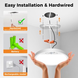 slochi 2Pack Motion Sensor Light Indoor Wired, 8.7 Inch 3000K/4000K/6500K Closet Lights Motion Sensored, 18W 1800LM Flush Mount Ceiling Light for Hallway Pantry Stairwell Porch, White