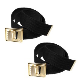 Jackster Marine Corps Military Grade Web Belt Solid Brass Buckle 54" Long Adjustable-Multi Pack (2, Black/Black)