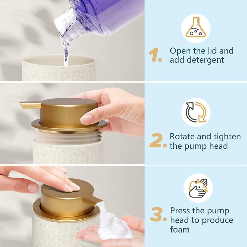 Sylfu Ceramic Hand Foaming Soap Dispenser - 350ml Hand Foaming