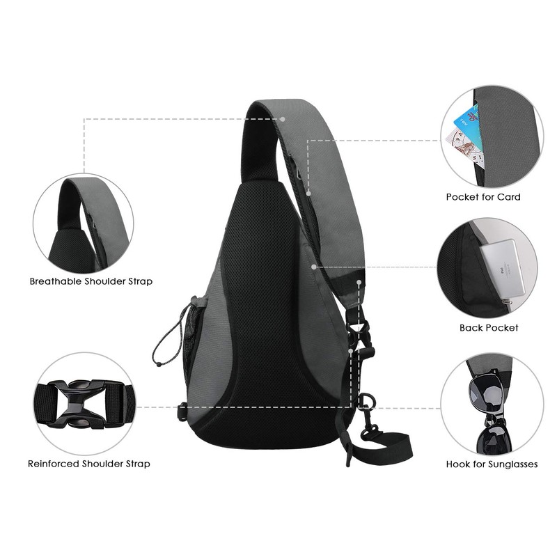 WATERFLY Sling Bag Sling Backpack Crossbody Shoulder Bag for Men