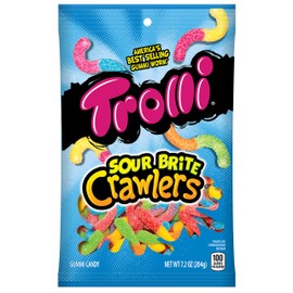 Trolli Sour Brite Crawlers Gummy Candy, 7.2 Ounce Bag, Pack of 12