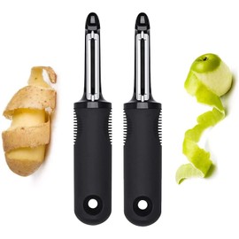 Vegetable Swivel Peeler, 2Pcs Manual Potato Peelers for Kitchen, Vegetable Fruit Peelers with Stainless Steel Blade, Swivel Design Veggie Peeler(Black)
