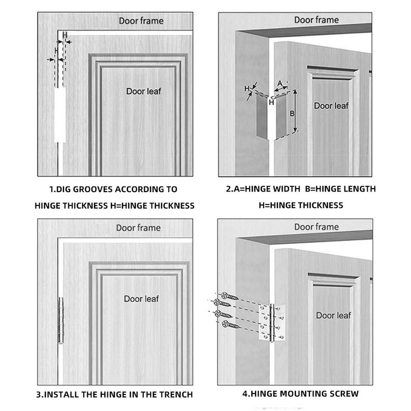 10 Pcs Door Hinges 3.5 Inch(88mm) Folding Butt Hinges with