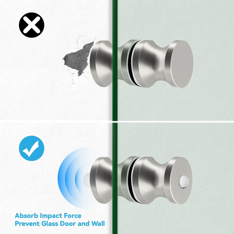 iBath Shower Door Handle, Anti-Collision Glass Door knob Compatible with