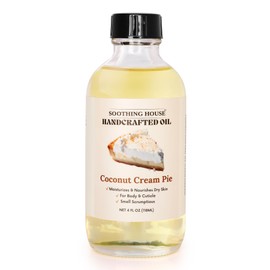 Soothing House Coconut Creme Pie Body Oil - Premium Gourmand Body Moistruzier For Soft, Glowing Skin with Almond & Jojoba Oil (4 fl oz)