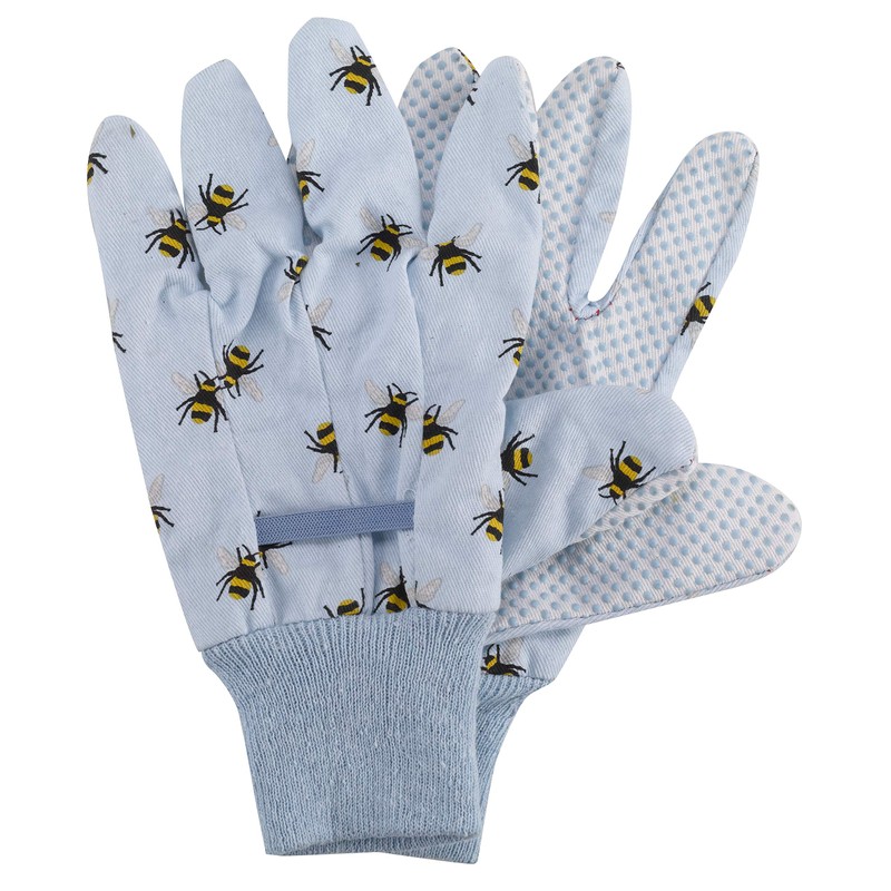 Briers Bees Cotton Gardening Gloves with High Grip Triple Pack