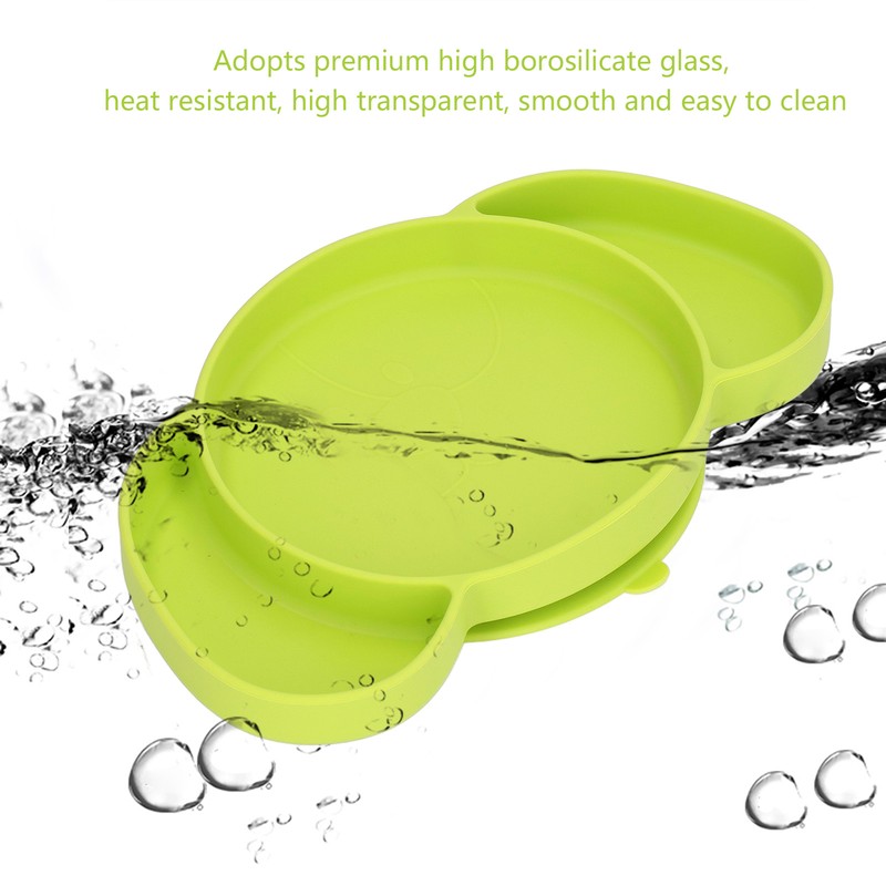 Kids Divided Plates Safe Silicone Foldable Prevent Slipping Toddler Suction