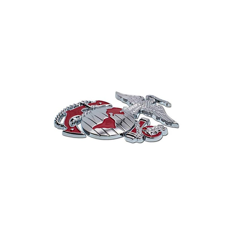 Elektroplate Marines Premium Anchor Red Chrome Auto Emblem