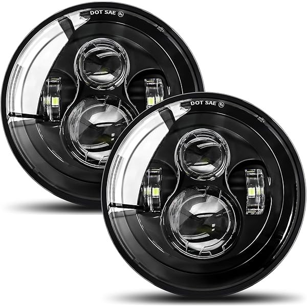 UNI-SHINE 2pcs Projector 7 Inch LED Headlights Hi/Lo Beam 7’’