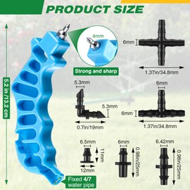 Feekoon Drip Irrigation Tools Tubing Cutter with Plugs, 2 in 1 Drip Irrigate Parts Hole Punch for Easier 1/4 Inch PE Pipe Fitting Emitter Insertion(100 Irrigation Plugs)