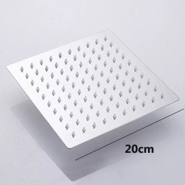 8"inch Square Shower Head Bath Shower Head Waterfall Chrome Rainfall Overhead