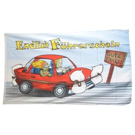 Flaggenfritze® Flag Finally Driving License – 90 x 150 cm