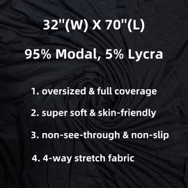 Lina & Lily Modal Jersey Stretch Hijab Head Scarf Wrap for Women Muslim All Seasons (Black)