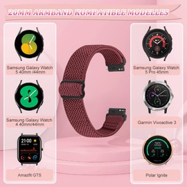 TumpCez Elastic Watch Straps, 16 mm, 18 mm, 20 mm, 22 mm, Quick Release Nylon Strap, Adjustable, Breathable Sports Bands, Replacement Strap for Men and Women.
