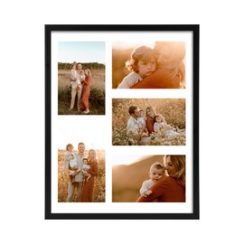 PHAREGE 5 Openings 4x6 Picture Frame Collage Black, 11x14 Poster Frame, Display Family Wedding Photos Horizontal or Vertical on The Wall