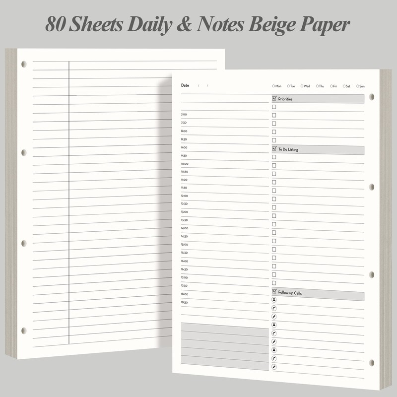 EMSHOI Daily Planner Refill 29.5 x 22 cm, 80 Sheets,
