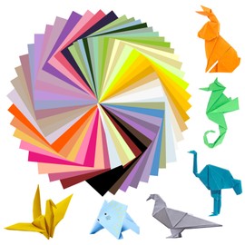 Origami Paper Colored Paper - 100 Sheets 50 Vibrant Color Paper - Double Sided Origami Papers for Crafts - Easy Fold Origami Kit for Kids Adult Beginners Training Arts & Crafts…