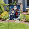 Garden Flag Nice Santa Rides Motorcycle Double Sided Garden Banner