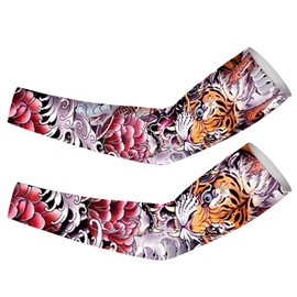Temporary Tatoo Sleeves - Protective Arm Sleeves Body Art Arm - Temporary Tatoo Body Art, Soft Elasticity Sun Compression Long Cover Ice Silk Cooling