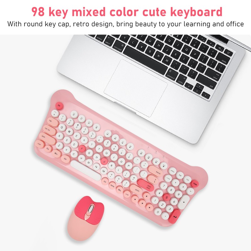Wireless Keyboard and Mouse 2.4Ghz Connection Cute Keyboard Mouse Set