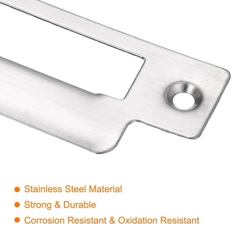 sourcing map Door Strike Plate, 145mm x 37.5mm 201 Stainless