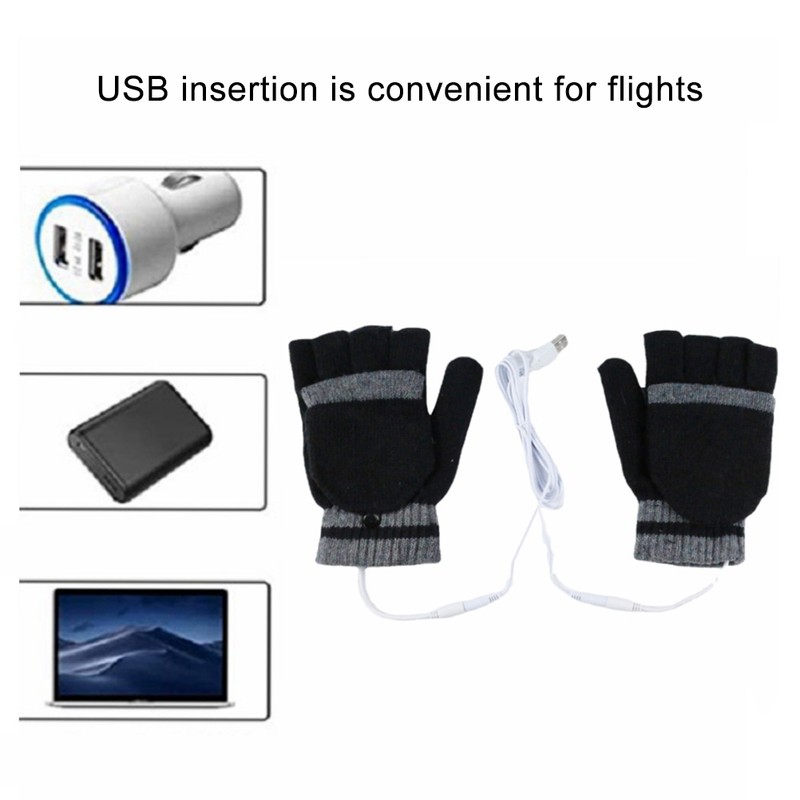 USB Heated Gloves for Men Women Winter Warm Laptop Gloves