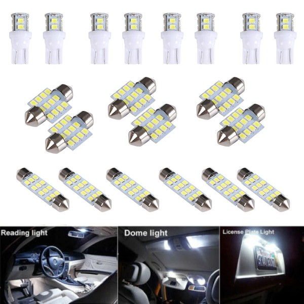 Unbranded 20pcs Set 6000K LED Interior Lights Bulbs Kit Car