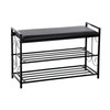 Scroll Metal Design 3 Tier Entryway Shoe and Sitting Storage