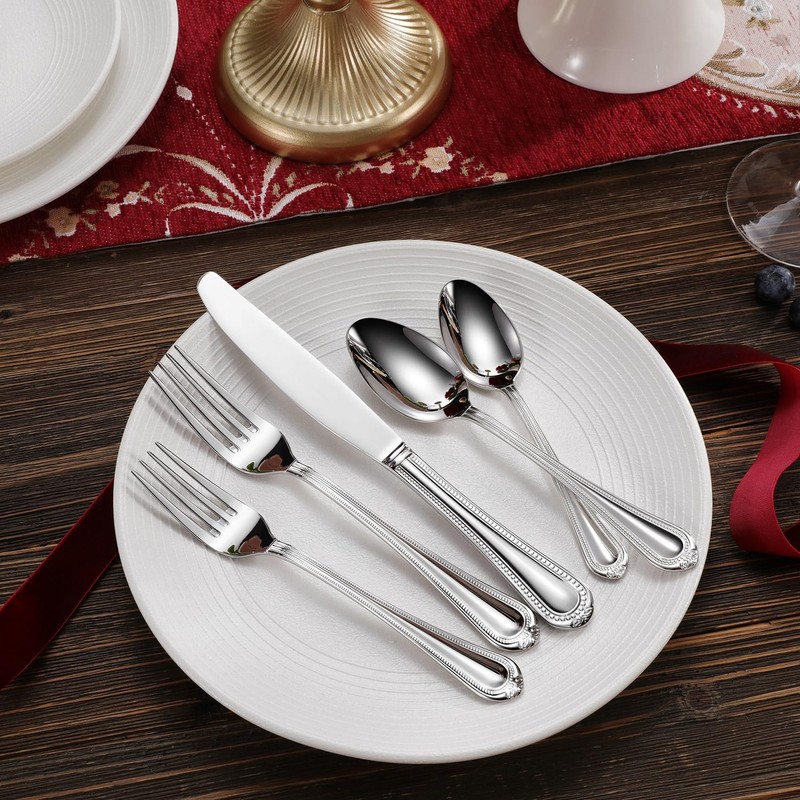 KEAWELL Pearl Edge 4-Piece Premium Spoon Set, 18/10 Stainless Steel,