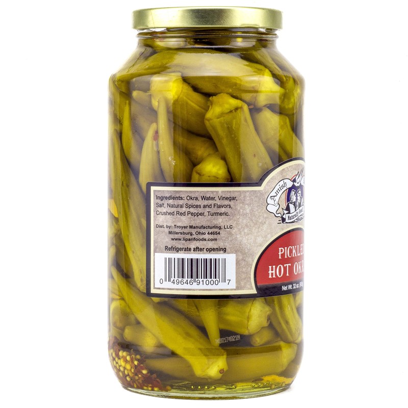 Amish Wedding Hot Pickled Okra 32oz (Pack of 2)