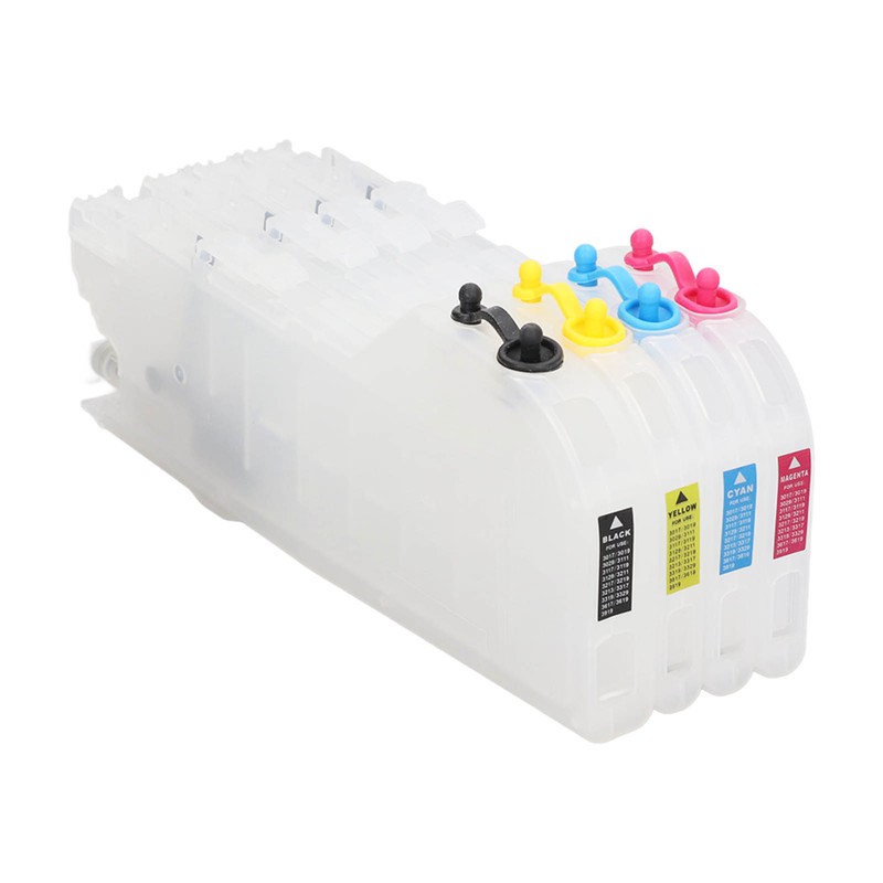 4Pcs Ink Cartridge Set Lengthen Refill Inkjet Printer Replacement Magenta