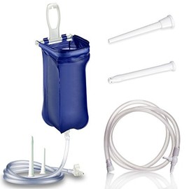  Medi Grade Basics Enema Bag Kit for Home Use - 6 Piece Home Enema Kit - Includes Standard Reusable Enema, Multiple Tips, Accessories, Instructions, Protective Bag