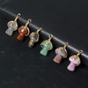 LHJ 10 Pcs Natural Stone Pendants Mushroom Shape Chakra Crystal