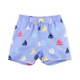 RUGGEDBUTTS Boys UPF50+ Sun Protection Novelty Swim Trunks - Down by The Bay, 6