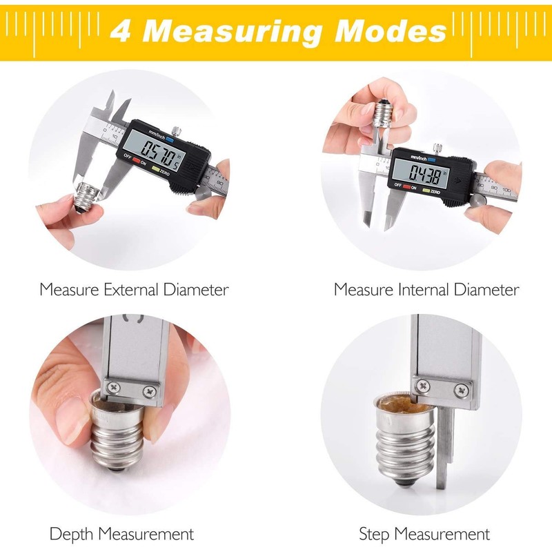 Adoric Digital Caliper, Electronic Digital Caliper Stainless Steel Body with