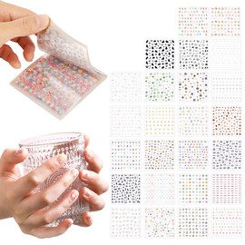 ZIBUYU® 25 hojas de pegatinas lindas para uñas, adhesivos 3d autoadhesivos para niños, álbum de calcomanías pet impermeables 8x8 cm con 60-80 diseños 
