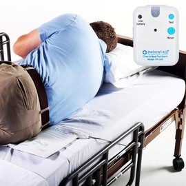 Patient Aid Bed Alarm with 10" x 30" Motion Sensor Pad and Wired Device, Various Ring Sound and Mounting Options, AC Adapter and Battery Powered Wandering and Fall Prevention for Elderly