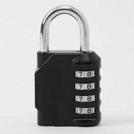Stainless Steel Simple 4-Digit Dial Combination Lock (Black) Combination Lock