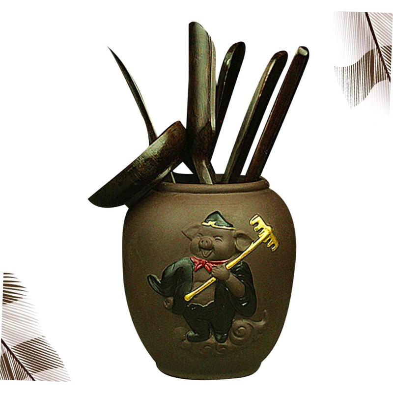 CIYODO Ebony Wood Chinese Kung Fu Tea Set 6pcs Tea