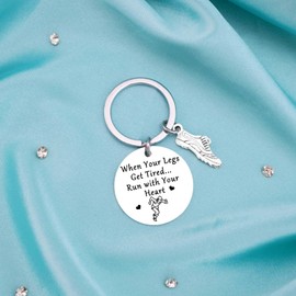 Aisity Track and Field Gifts for Runners Men Women Running Keychain Accessories Runners Gifts for Marathon Runner Fitness Gym Runner Inspirational Marathon Gifts for Male Females Girls Boys Runner