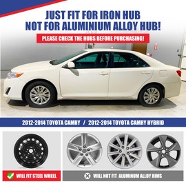 NIXON OFFROAD 16 Inch Hubcaps for Toyota Camry 2012-2014 (Included for Hybrid) [Only Fit Steel Wheel] Wheel Rim Cover (Set of 4) PP Hub Caps Replacement for Car (16 Inch, Black Matte, 5113Style)