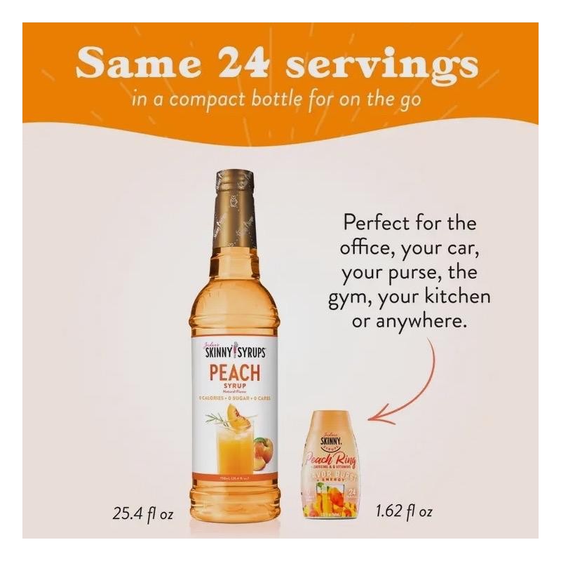 Skinny Syrup. Peach Ring with caffeine and Vitamins. Same servings